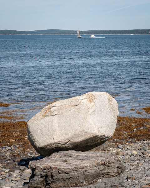 Boulder in Bar Harbor, ME
